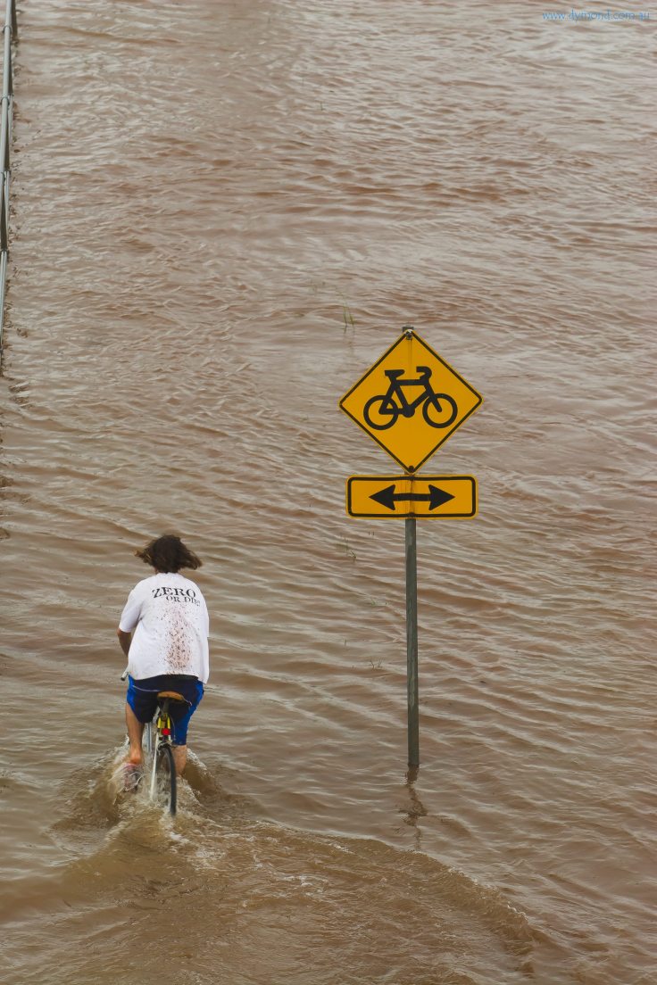 queensland floods flood bicycle floodwaters
